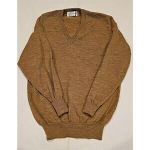 Vtg Clark & Gregory Golden Brown Sweater Long Sleeve V Neck Mens L